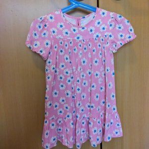 Zara Toddler Girl Pink Printed Cotton Dress Size 18-24M / 2T Preowned